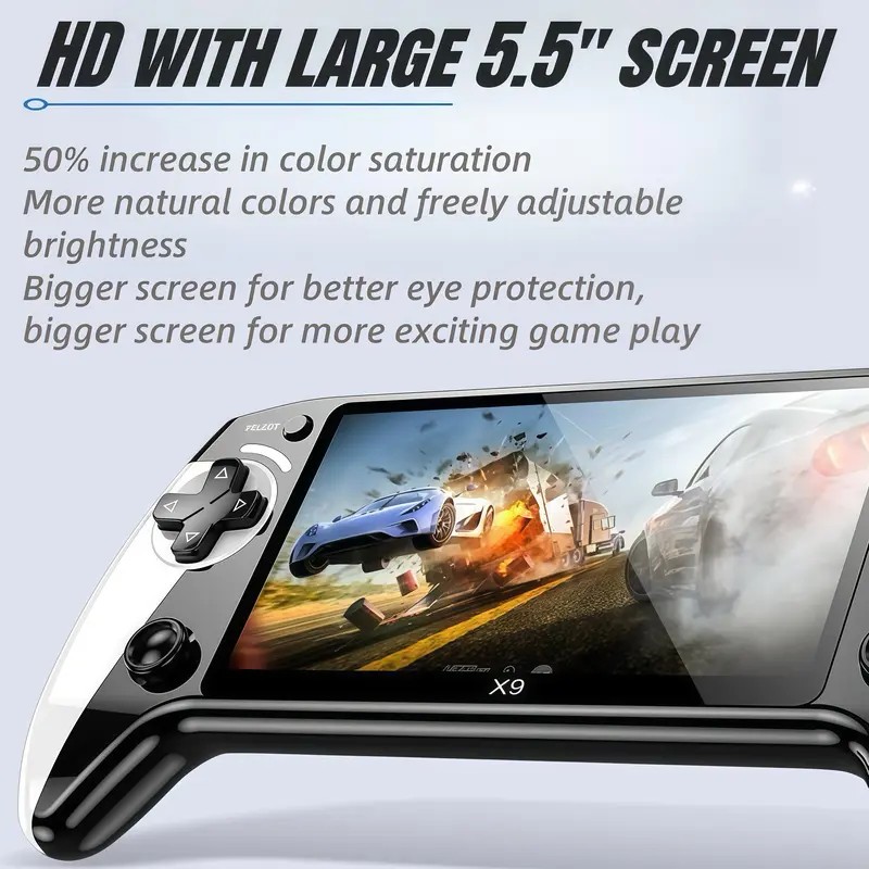 Handheld Game Console – Portable, Rechargeable Console with 10 Built-in