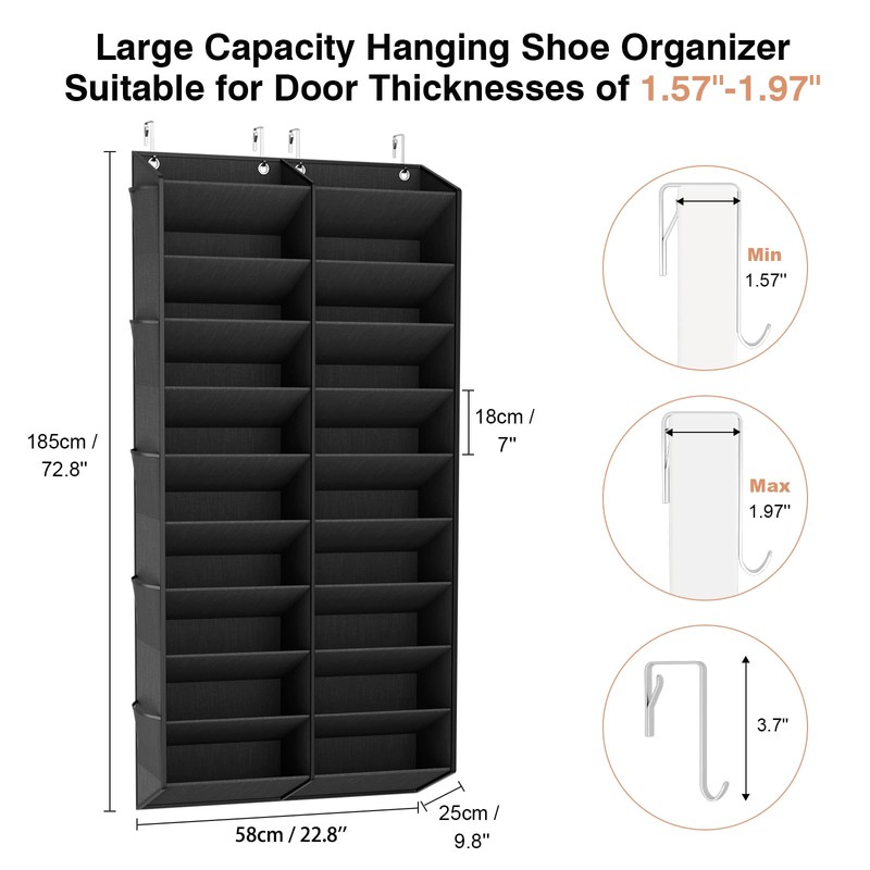 LANTEFUL Over the Door Shoe Organizer, Hanging Shoe Rack for