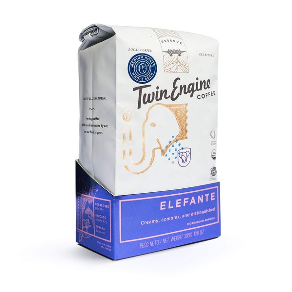 Twin Engine Coffee, ELEFANTE RESERVE Edición Limitada, Frijol entero, Café de Nicaragua, 300g 12oz