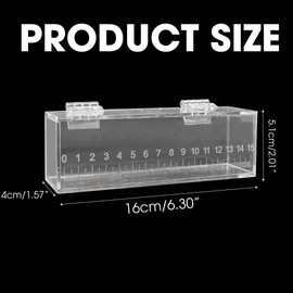 Fish Viewing Box Container with Lid and Scale, Acrylic Portable Fishing Mini Aquarium, Small Fish Breeder Hatching Boxes, Safe Tank Case for Breeding Egg Photo Isolation Outdoor Indoor