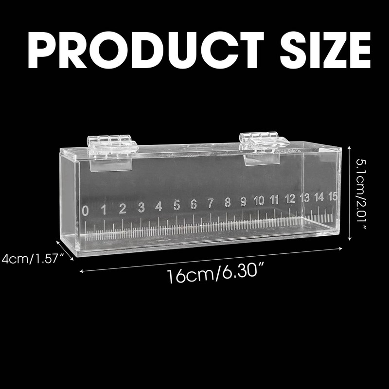 Fish Viewing Box Container with Lid and Scale, Acrylic Portable