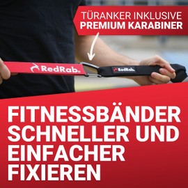 RED RAB Fitness bands individually or in a set with sustainable wooden handles, resistance bands, strength training, resistance bands, pull up band, pull-up band, pull-up bands, terra band, training