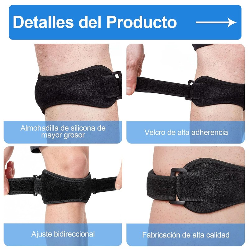 2 Rodilleras para Rotuliana Menisquera Deportiva,Bandas de Rotula Silicona
