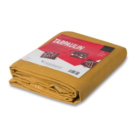 Heavy Duty Waterproof Canvas Tarp by CCS CHICAGO CANVAS & SUPPLY – Extra Durable Multipurpose Camping Tarp Cover with Rustproof Grommets for Industrial & Commercial Use, Gold, 10 by 12 Feet