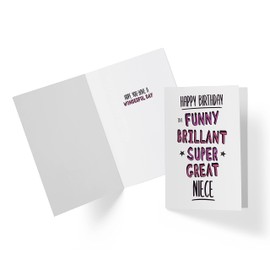 Karto Sweet Birthday Card for Niece - Large 5.5x8.5 inch Niece Birthday Cards - Compliment