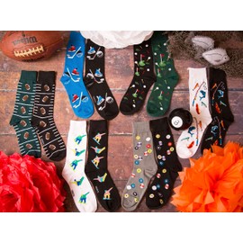 Foozys Men’s Hockey Cool Sports Novelty Crew Socks | 2 Pair