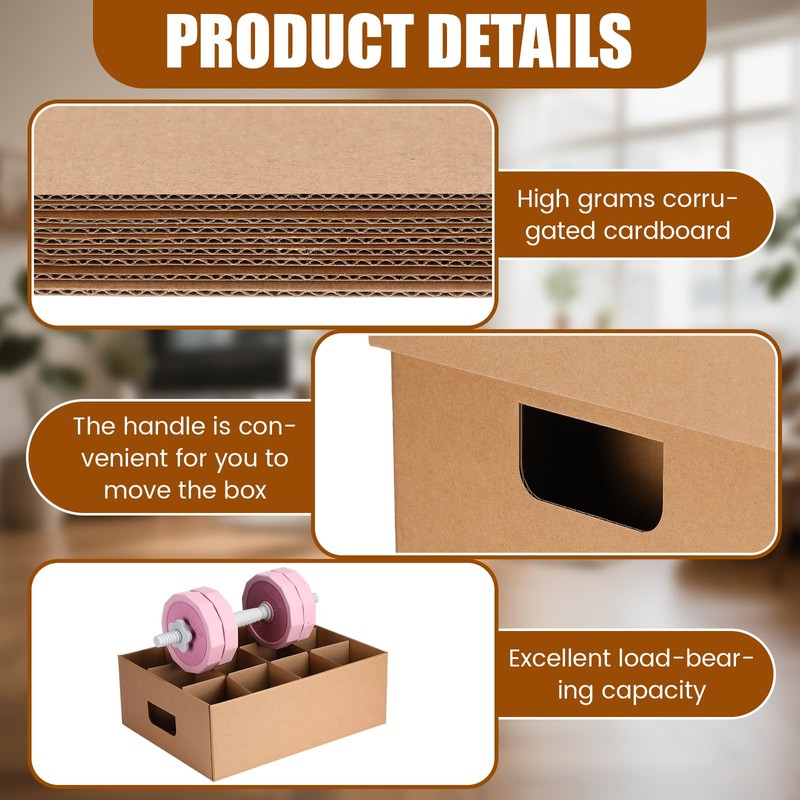 MotiMind 4 Pack Dish Mug Moving Boxes with Divider Kits