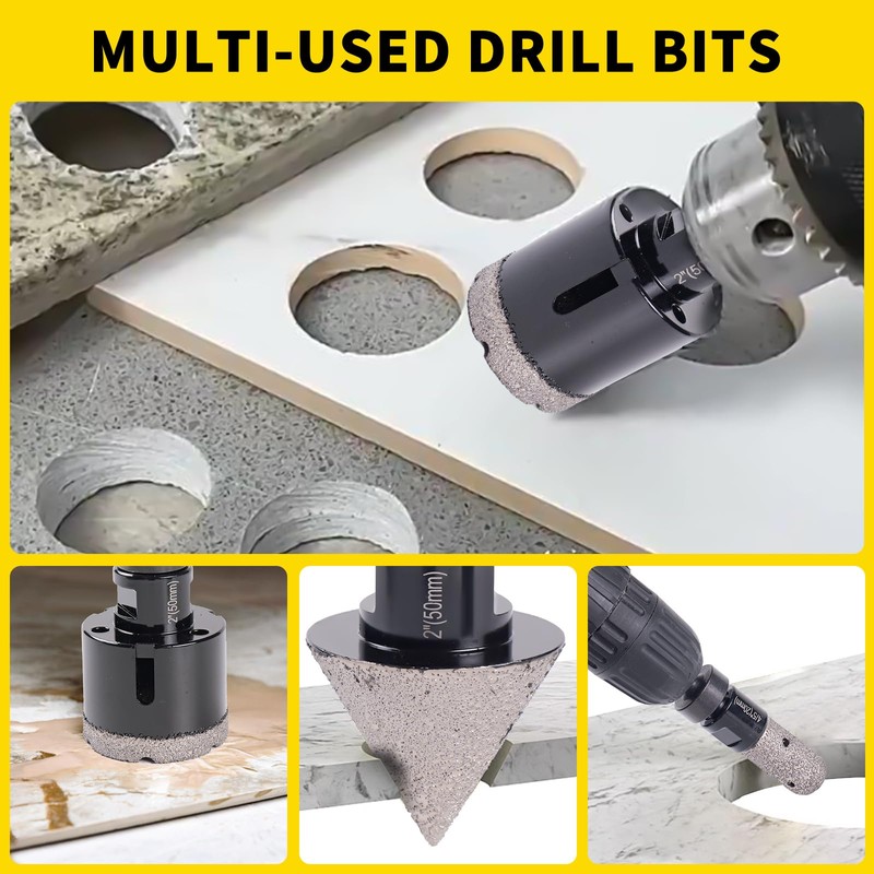 13PCS Diamond Core Drill Bit Set, Diamond Hole Saw Kit