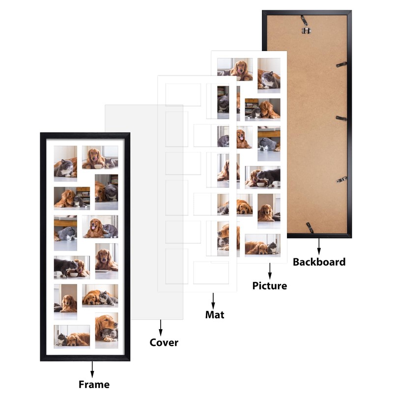 HORLIMER 4x6 Collage Picture Frame Set of 2, 12 Openings