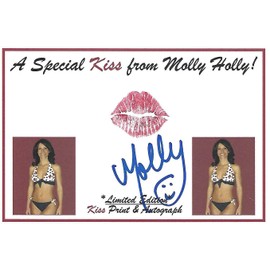 Molly Holly Signed Lip Print w/ Kiss 4x6 Card WWE PSA/DNA COA Autograph Diva 5 - Autographed Wrestling Cards