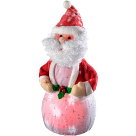 WeRChristmas Santa with 8 Musical Songs and Snowing Effect Colour LED Body, 34 cm - Large, Multi-Colour