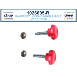 Replacement Parts for Drive Nitro Rollator, 10266 (5.Red Backrest Knob & Bolts (Pair) - for Red Unit) Drive Part # 1026605-R