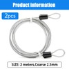 2PCS Wire Lightweight Bike Lock Cable, Double Loop Steel Security