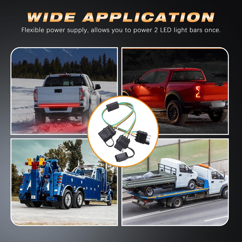 Amexmart Universal 4 Way Flat Y-Splitter Plug and Play Adapter