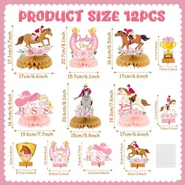 ANGOLIO 12Pcs Pink Derby Day Party Honeycomb Centerpieces Horsing Racing Decorations Run for The Red Roses Horsing Racing Honeycomb Table Centerpieces Decorations Birthday Derby Party Supplies