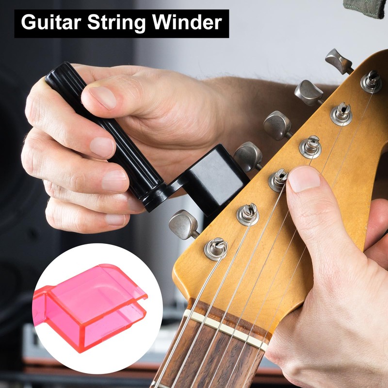 sourcing map 2 Pcs Red Plastic Guitar String Winder Speed