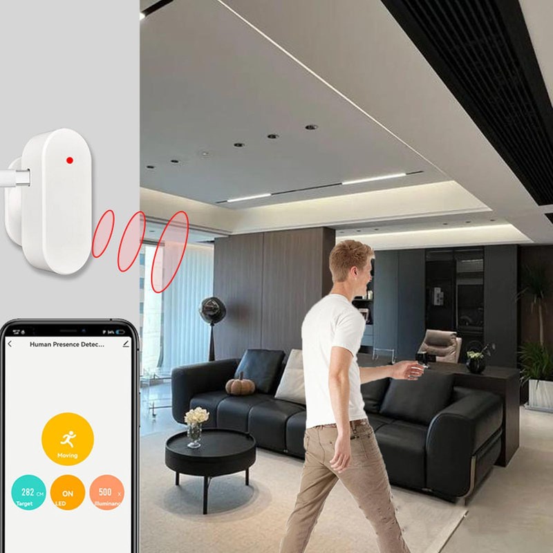 WiFi Human Presence Sensor, 24G Mmwave Radar Smart PIR Motion