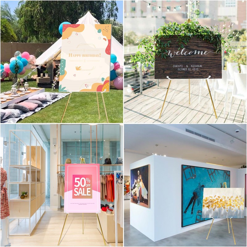 DANMO Easel Stand for Wedding Sign Poster 63'' Instant Display