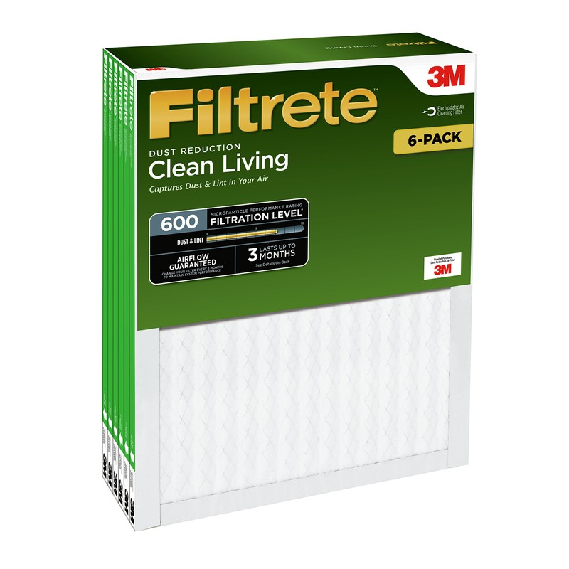 Filtrete 16x25x1 Air Filter, MPR 600, MERV 7, Clean Living