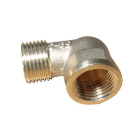 PZRT Internal and External Thickened Copper Elbow 1/2 inch Brass Right Angle Fittings For Piping 90 Degree Connections Connecting Female Pipe with Male Threads