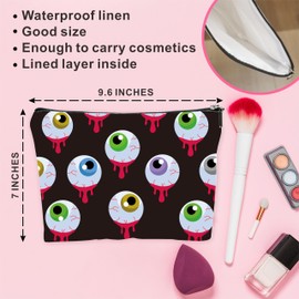 Funny Makeup Bag For Women, Black Theme Makeup Bag With Colorful Eyes, Unique Cosmetic Bag，Birthday Gifts To Sister,Friends, Fun Travel Makeup Bag, Women'S Decorations & Accessories-05