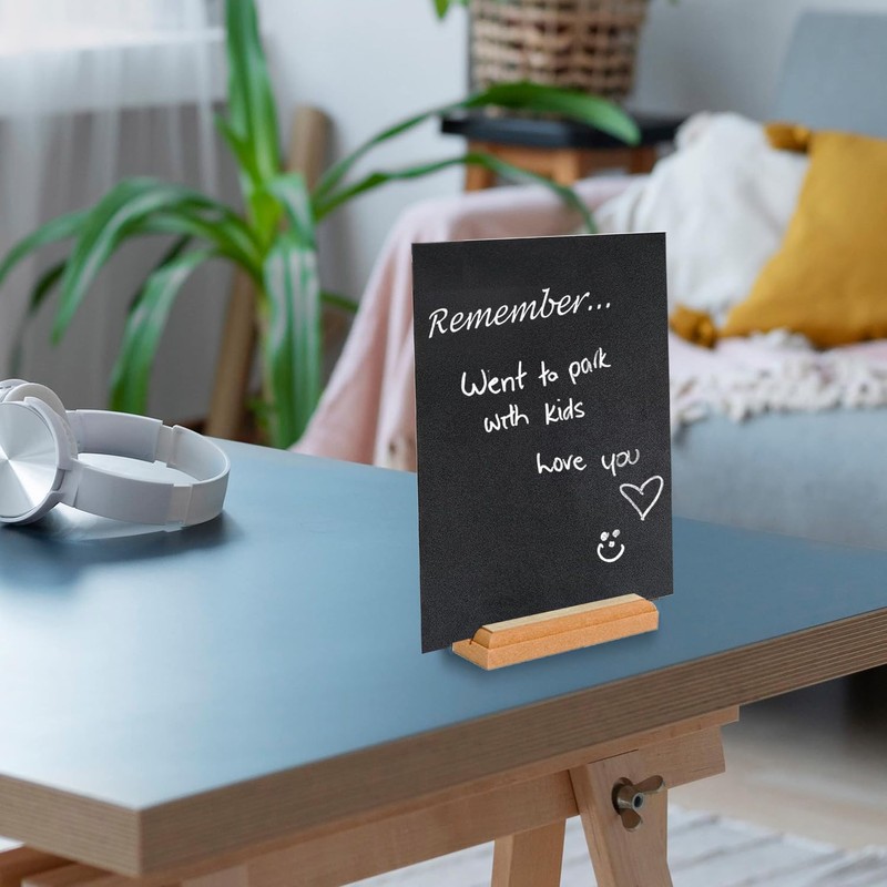 NANXJIUR 2 Pack Mini Chalkboard Signs with Base Stand Restaurant
