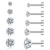 5 Pairs Cubic Zirconia Helix Cartilage Fashion Statement Earrings -