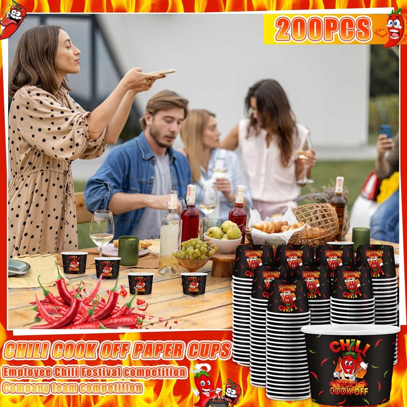 Ziliny 200 Pcs Chili Cook off Party Decorations Disposable Chili