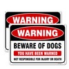 2 Pack Beware of Dog Sign Outdoor,10”x7” Reflective Metal Signs