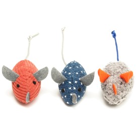 Luklan Loopfies Fluffy Mouse (Set of 3) Cat Toy