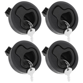 UKCOCO 4 Pcs Flush Pull Hatch Latch - Marine Hatch Latch - Round Slam Latches for RV, Yacht, Boat Deck 1/4" Door Cabinet Door