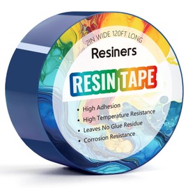 Resiners Resin Tape for Epoxy Resin Molding - 2IN W x 120FT L - Thermal Adhesive Tape, High Temperature Resistance, Easy Peel-Off, Release Resin Tape for River Tables, Remove Residue, Blue