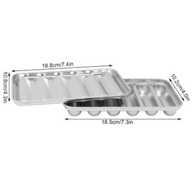 Stainless Steel Sausage Mold, 6 Cavity Hot Dog Mould with Lid Kitchen Versatile Hot Dog Mold for Oven Steamer Baking Homemade Silver