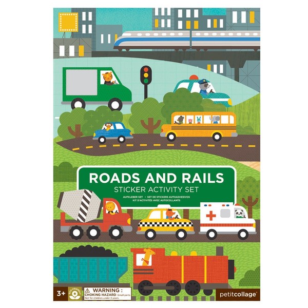 Petit Collage Sticker Activity Set, Roads & Rails