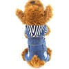 DOGGYZSTYLE Pet Dog Cat Hoodies Clothes Black Striped Denim Outfits