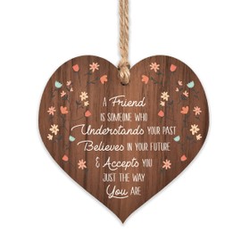 Friends plaque | A friend is someone who wooden heart | gifts for friends women | best friend plaque | hug gifts motivational miss you gift | birthday Christmas