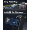 Kingslim 4K Dash Cam with 64GB Card, Front and Rear