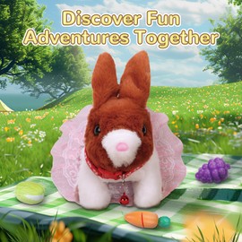 Walking Bunny Toys for Kids, bunny stuffed animal Interactive Electronic Toys, Swinging Ears, Twitching Mouth and Nose, Easter Christmas and Birthday Gift, Suitable for Toddlers 3, 4, 5, 6, 7Years Old