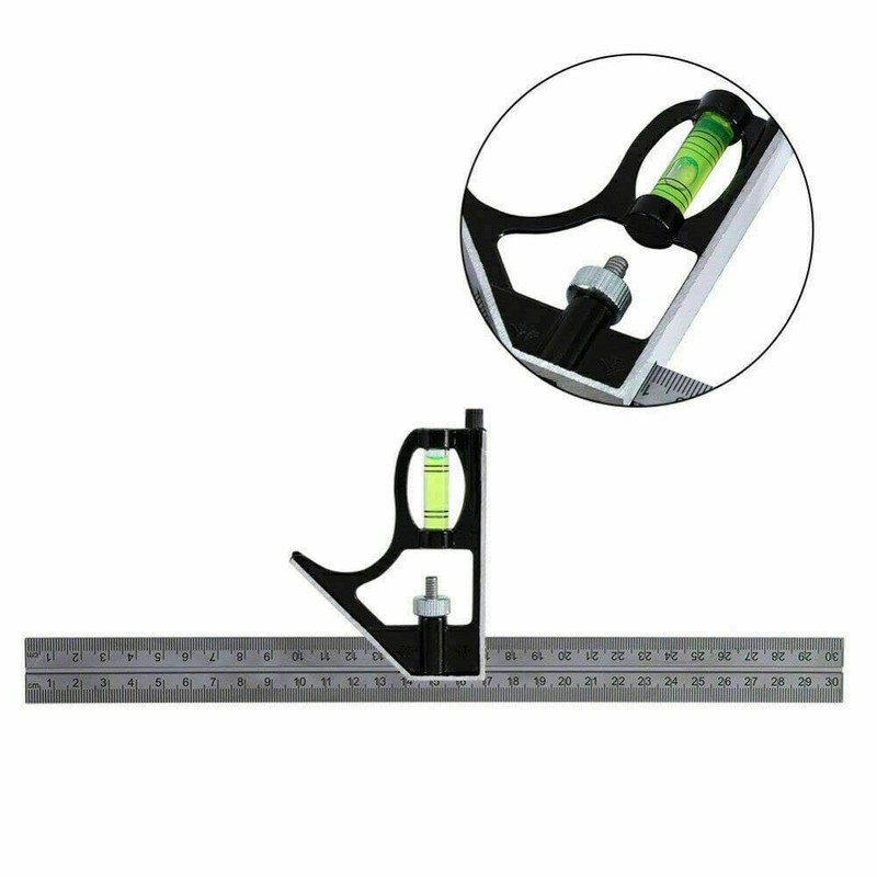 MAXPERKX Combination Square 12Inch/300mm, Set Square Carpentry Stainless Steel Angle