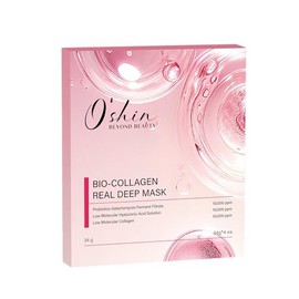 O'shin Bio-Collagen Real Deep Mask, Hydrating Face Mask, Firming and Moisturizing, 34g X 4 ea