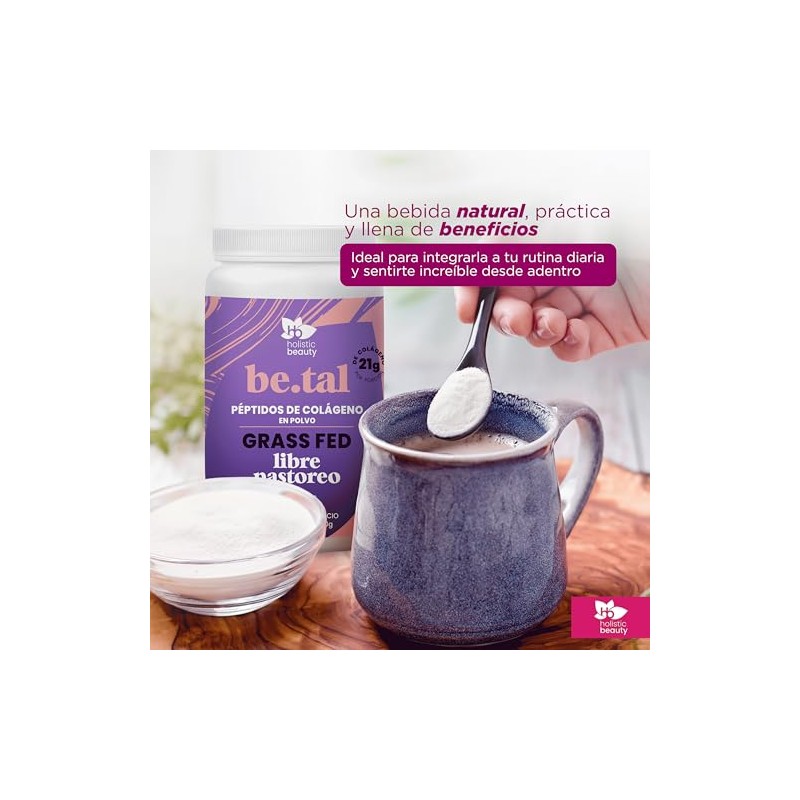 Holistic Beauty Peptidos Colageno Grass Fed Polvo Tal Natural Sabor