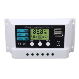 Solar Controller Industrial Chip LCD Display Overload Protection Solar Regulator 12V 24V Self Adaption White 30A