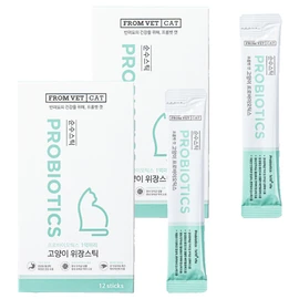 Frombet Cat Pure Stick Probiotics, 12 servings, intestinal health lactic acid bacteria, 2 pcs / 프롬벳 고양이 순수스틱 프로바이오틱스, 12회분, 장건강유산균, 2개