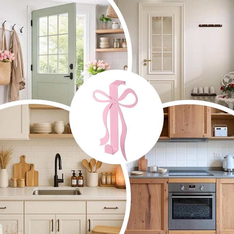 Over The Door Hooks -Cute Bow Shape Metal Hanger Towel