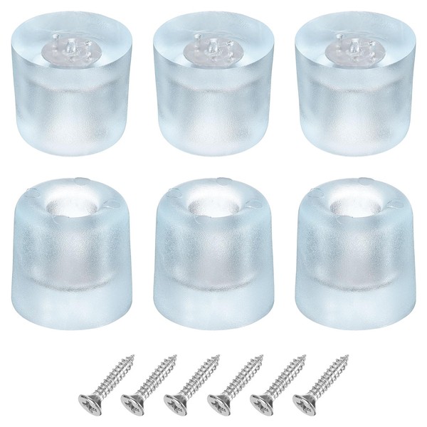 uxcell 6 Pcs 1.26x1.18 Inch Round Rubber Furniture Feet with
