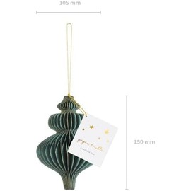 Paper Honeycomb Ornament, Bottle Green, 10 x 15 cm