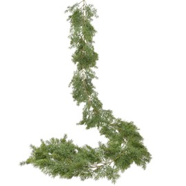 Lvydec Christmas Pine Garland Decoration, 6ft Christmas Greenery Garland Realistic Cedar Garland Cypress Garland for Holiday Mantel Fireplace Table Centerpiece (148 Stems)