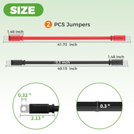 10L0L Upgraded Golf Cart Battery Cable for Club Car EZGO and Other Motor Battery Connection Cables Set (40.15'' Black & 41.73'' Red)