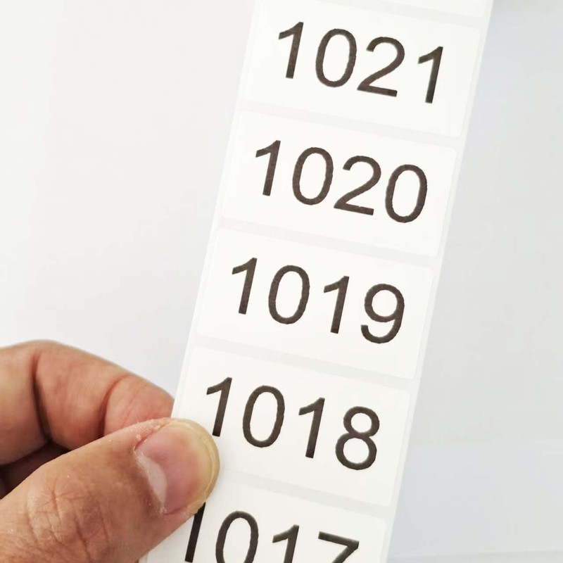 Consecutive Numbered Stickers 1001-2000, Inventory Labels 1.6 x 0.8 Inch,