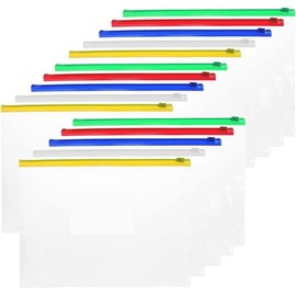 20Pcs A4 Zip Wallet Transparent File Bags File Folders Zip Bags 20PCS (Clear-A4 20Pcs)